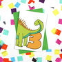 Number Three Dinosaur Card And Badge Set, thumbnail 2 of 5