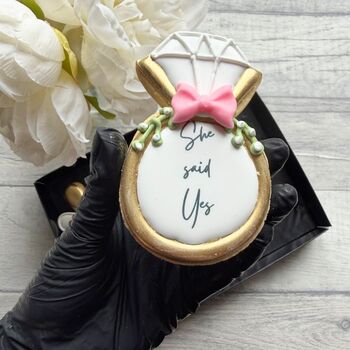 Personalised Engagement Biscuit Gift Box – Newly Engaged Gift For Couples And Congratulations Treats, 5 of 10