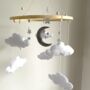 Handmade Moon And Stars Baby Crib Mobile, thumbnail 1 of 5