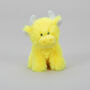 Mini Highland Cow Collectible Yellow Soft Toy With Pop Up Box, thumbnail 2 of 8