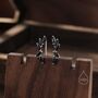 Black Cz Cluster Crawler Earrings, thumbnail 6 of 11