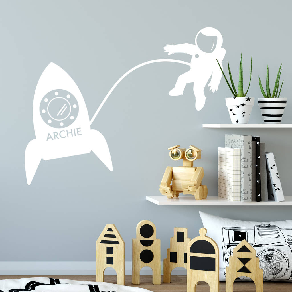 Personalised Astronaut Wall Sticker For The Home, 1 of 2
