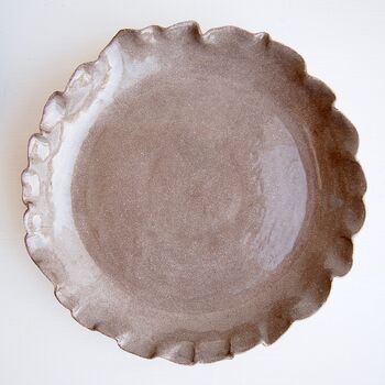 Handmade Grey Stoneware Pottery Curvy Serving Plates, 5 of 7