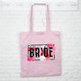 Bride Pink Floral Box Wedding Tote Bag, thumbnail 1 of 1