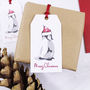Santa Hat Penguin Christmas Gift Tag, thumbnail 3 of 3
