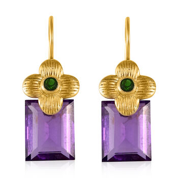 Amethyst Gold Plated Drop Earrings, 3 of 3
