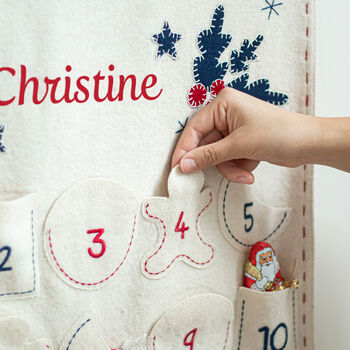 Personalised Handmade Felt Christmas Advent Calendar, 5 of 9