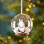 Personalised Illustrated Penguin Christmas Snow Dome Bauble, thumbnail 9 of 11