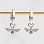 18ct Gold Plated Or Silver Bee Mini Hoop Earrings, thumbnail 4 of 10
