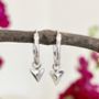 Sterling Silver Triangle Huggie Hoops, thumbnail 1 of 3
