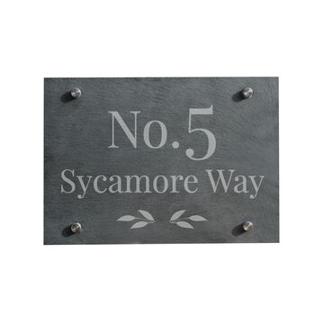 Personalised Leaf Slate House Sign, 3 of 3