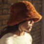 Brown Fluffy Bucket Hat, thumbnail 2 of 5