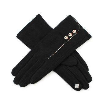 Merino Wool Touch Screen Gloves With Tartan Buttons, 4 of 7