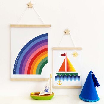 Sailboat Children's Print Personalised Option, 5 of 6