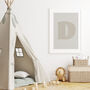 Initial Letter Print In Scandi Neutrals For Kids Room, thumbnail 3 of 12