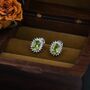 Genuine Peridot Green Crystal Stud Earrings, thumbnail 1 of 12
