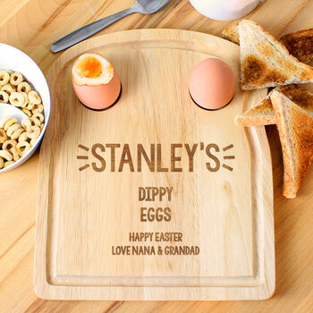 Personalised Dippy Egg And Soldiers Toast Board, 3 of 5
