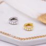 Sterling Silver Pearl Huggie Hoop Earrings, thumbnail 3 of 11