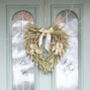 Handmade White Dried Flower Heart Wreath, thumbnail 2 of 11