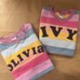 Personalised Pastel Rainbow Kids Slouch Jumper, thumbnail 2 of 3