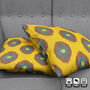 Mustard Yellow Hand Woven Ikat Cushion Cover, thumbnail 4 of 8