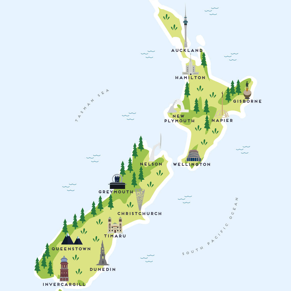 New Zealand Printable Map