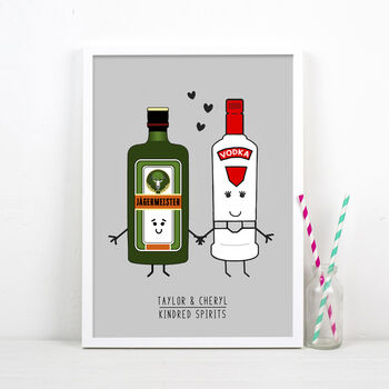 'Kindred Spirits' Personalised Couples Print, 2 of 9