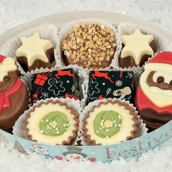 Christmas Oval Festive Themed Luxury Belgian Chocolates, 3 of 3