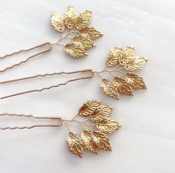 Nature Inspired Leaf Hair Pins, 2 of 3