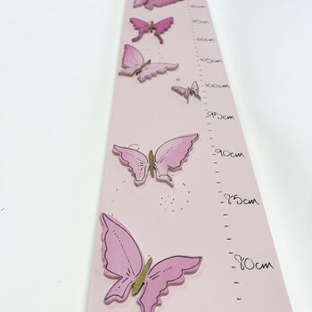 Personalised Pink Butterflies Height Chart, 2 of 6