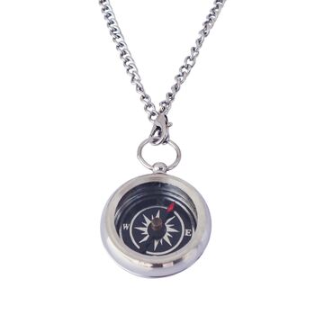 Personalised Silver Colour Compass Necklace Gift, 4 of 12