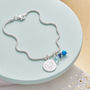 Silver Bracelet With Birthstone And Initial, thumbnail 2 of 12