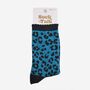 Women's Glitter Socks Teal Black Leopard Print, thumbnail 5 of 5