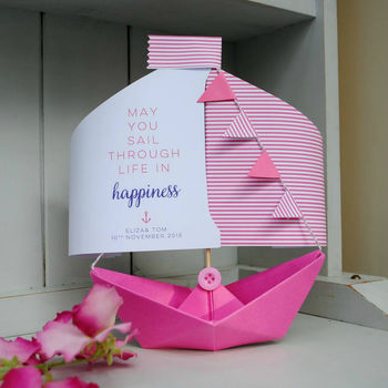Personalised Engagement Paper Boat Card Keepsake, 7 of 12