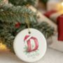 Ceramic Inital Christmas Ornament, thumbnail 1 of 3