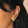 Sterling Silver Green Crystal Sun Drop Earrings, thumbnail 1 of 8