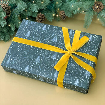 Woodland Green Christmas Wrapping Paper, 4 of 11