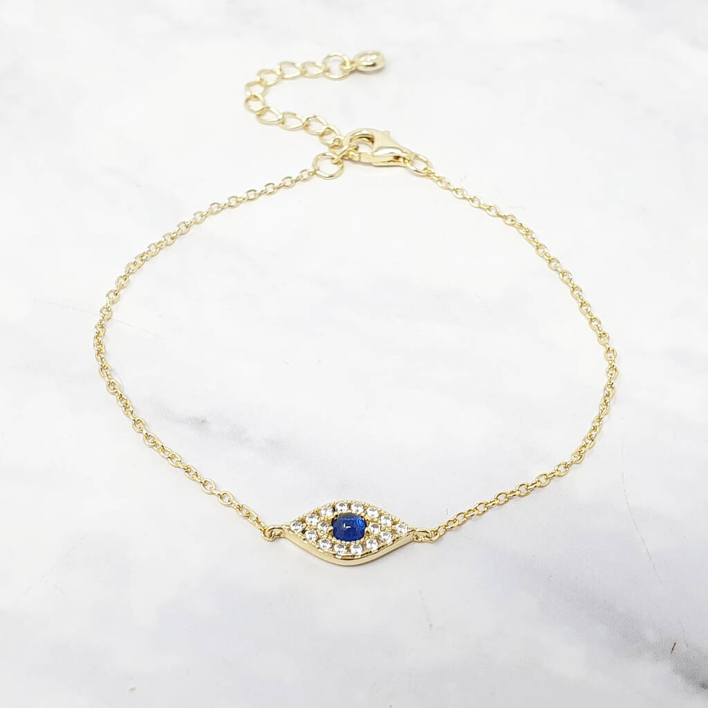 Minimalist Elegant Evil Eye Gold Plated Friend Bracelet, 1 of 3