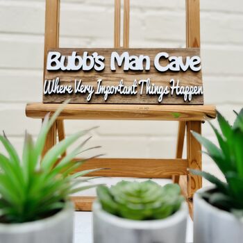 Personalised Man Cave Father's Day Gift For Him Reclaimed Wood, 2 of 8
