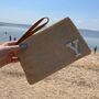 Personalised Straw Patch Pouch Wristlet Clutch Bag, thumbnail 4 of 6