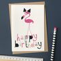 Pink Flamingo 'Happy Birthday' Card, thumbnail 1 of 9