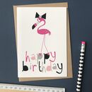 Pink Flamingo 'happy Birthday' Card By Half Pint Home ...
