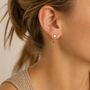 Dainty Sterling Silver Heart Pull Through Earrings, thumbnail 8 of 10