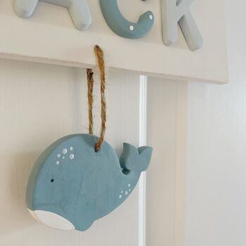 Personalised Children's Name Sign Door Plaque With Whale, 3 of 3