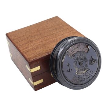 Personalised 100 Year Gunmetal Calendar Compass, 6 of 12