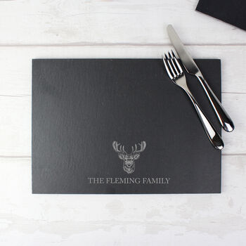 Personalised Stag Slate Board Placemat, 2 of 11