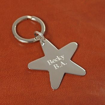 Personalised Sterling Silver Star Keyring, 6 of 6