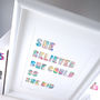 'She Believed She Could' Watercolour Typrographic Print, thumbnail 3 of 4