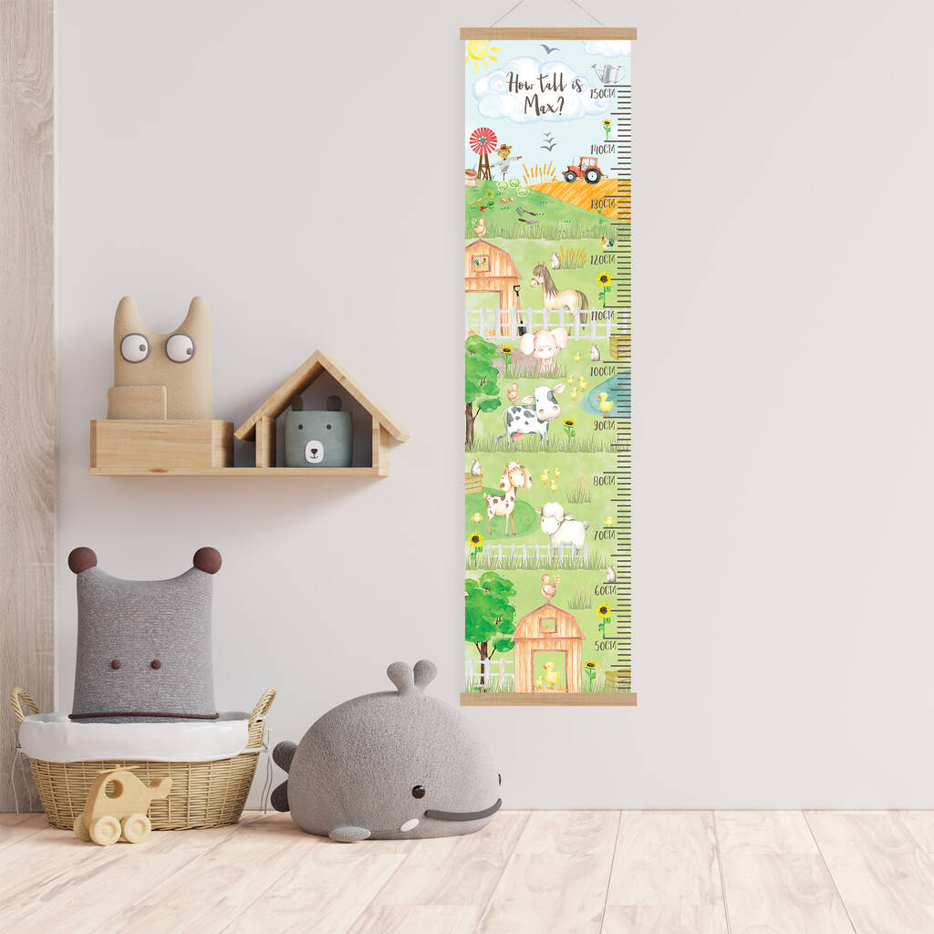 Personalised All The Farm Animals Height Chart, 1 of 5