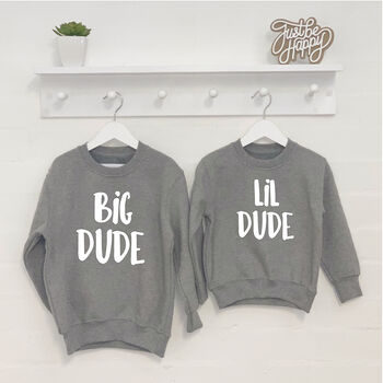 Big Dude Lil Dude Kids Sweatshirt Set, 2 of 2